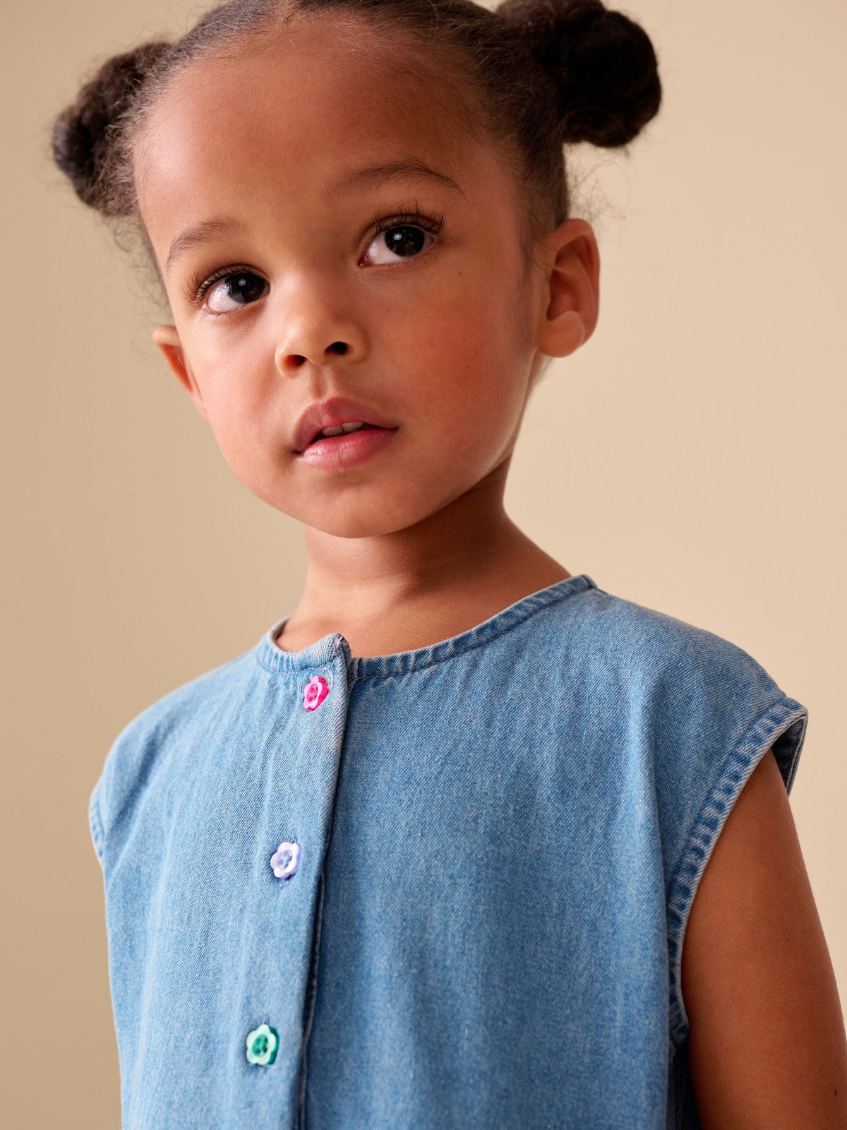 Blue Denim Sleeveless Playsuit (3mths-7yrs)