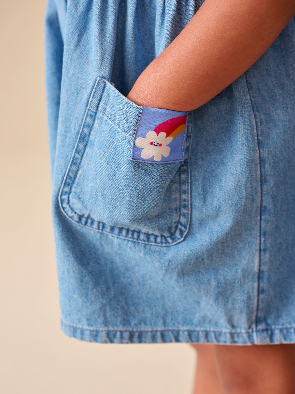 Blue Denim Sleeveless Playsuit (3mths-7yrs)