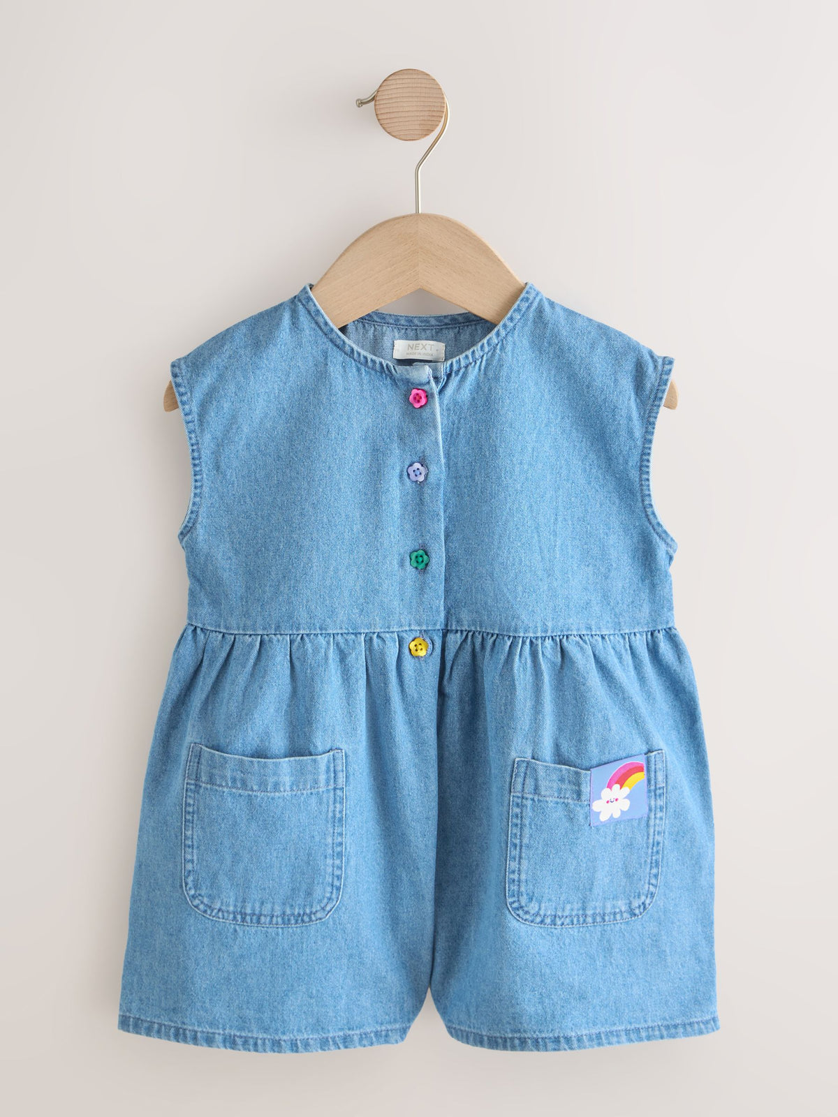 Blue Denim Sleeveless Playsuit (3mths-7yrs)