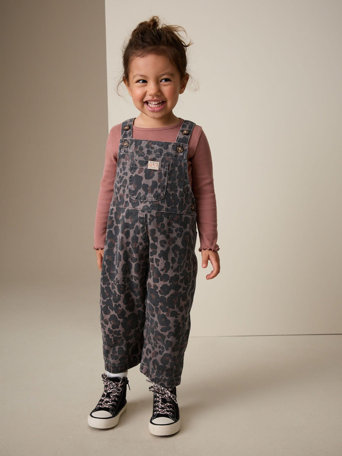 Animal Print Denim Dungarees (3mths-7yrs)