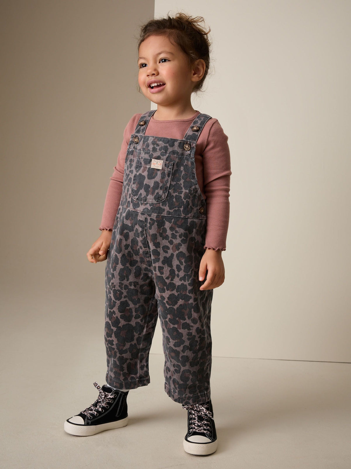 Animal Print Denim Dungarees (3mths-7yrs)