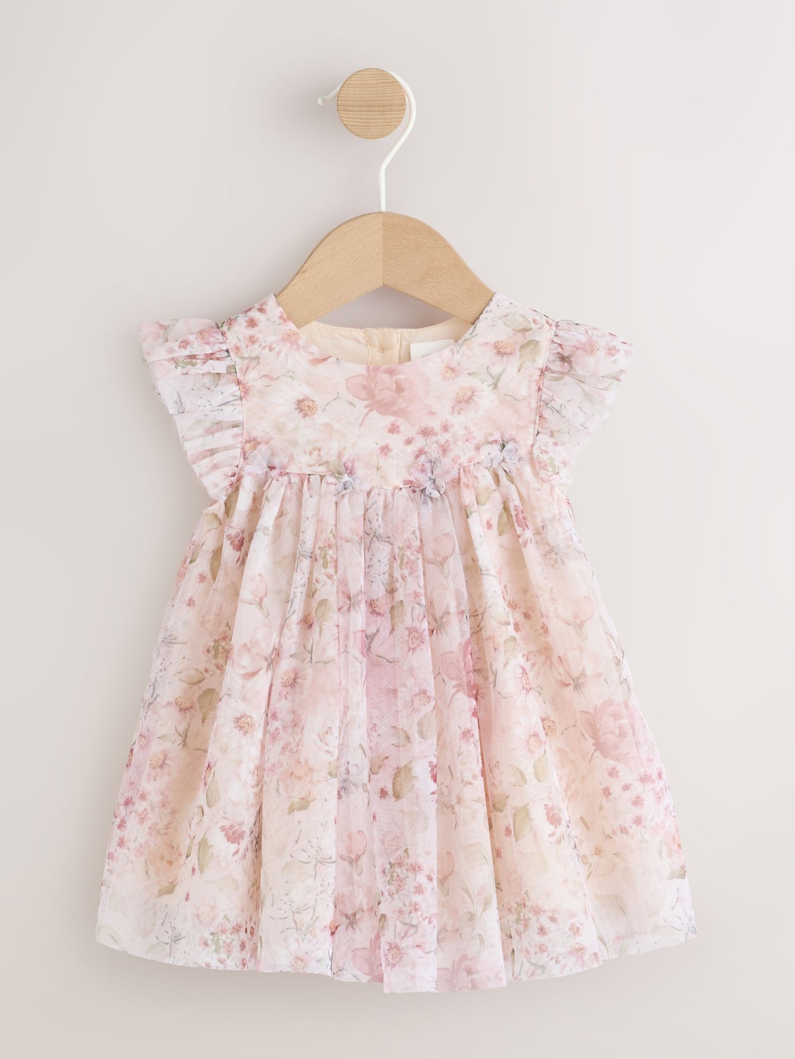 Pink Floral Baby Mesh Dress (0mths-2yrs)
