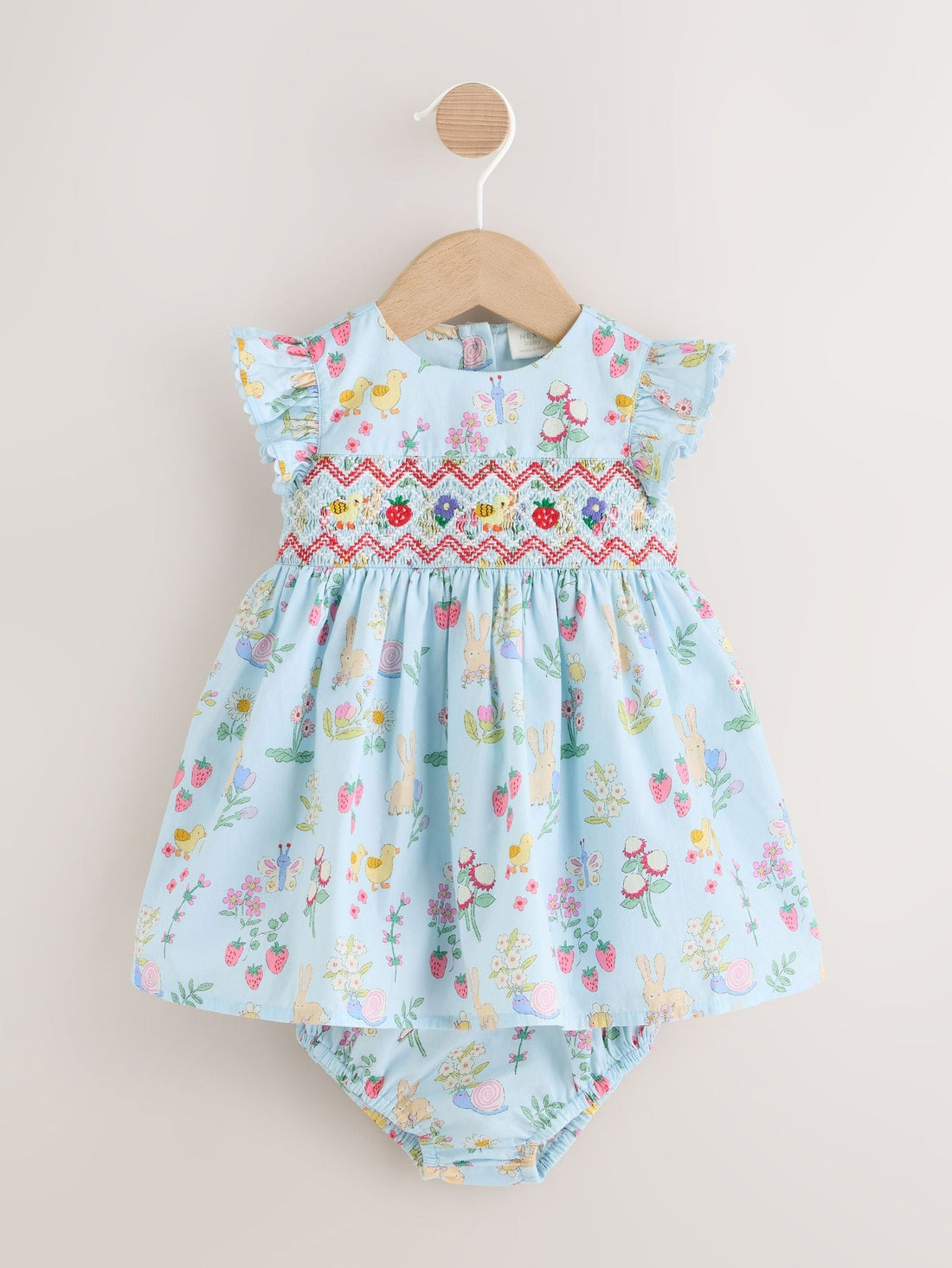Blue Woven Baby Dress and Knickers Set 2 Piece (0mths-2yrs)