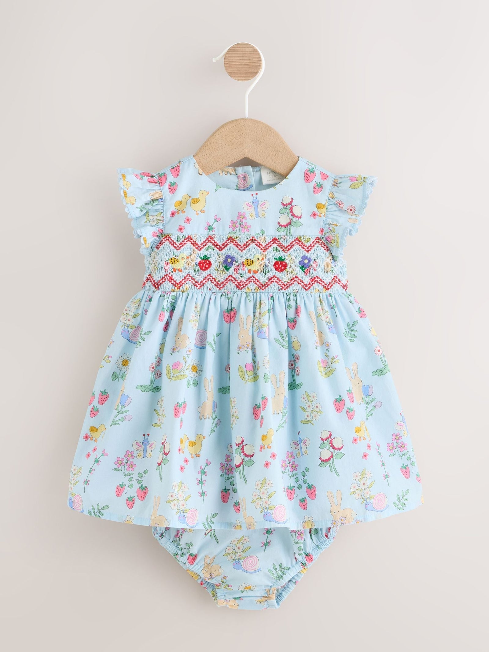 Blue Woven Baby Dress and Knickers Set 2 Piece (0mths-2yrs)