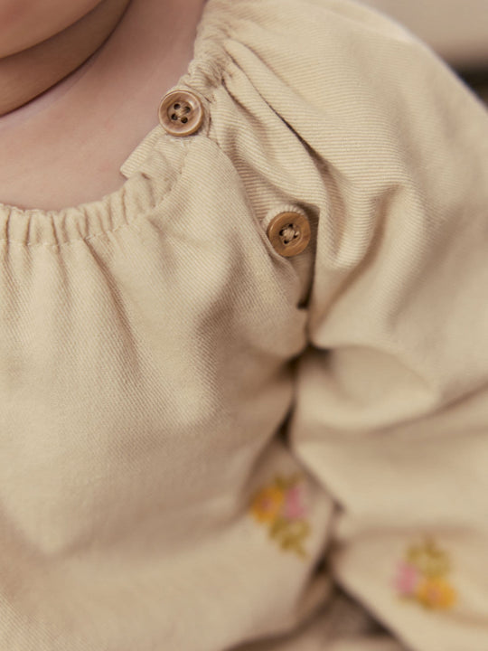 Cream Floral Baby Dress and Gilet Set 2 Piece (0mths-2yrs)