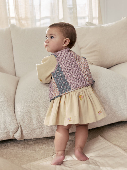 Cream Floral Baby Dress and Gilet Set 2 Piece (0mths-2yrs)