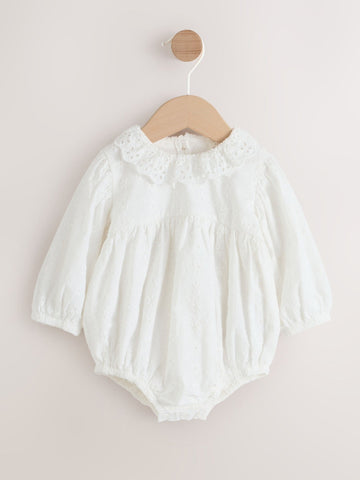White Baby Bloomer Romper (0mths-2yrs)