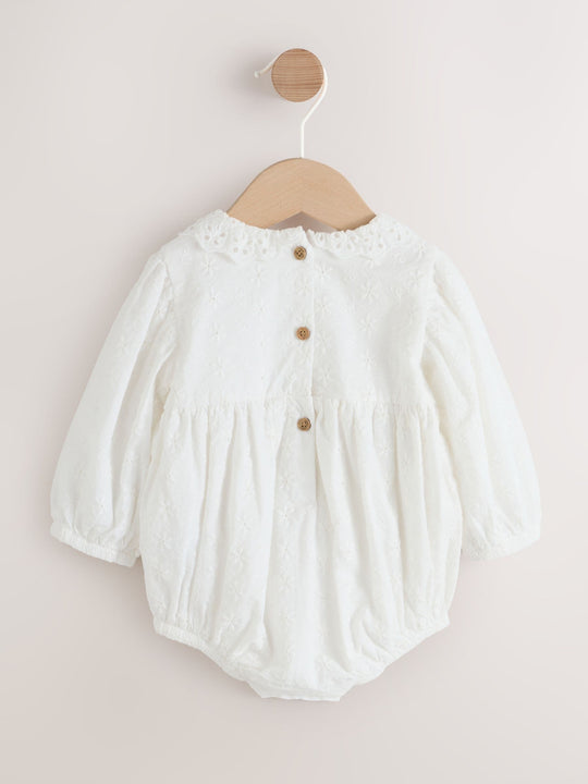 White Baby Bloomer Romper (0mths-2yrs)