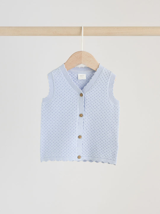 Blue Baby Knitted Top and Leggings Set 2 Piece (0mths-2yrs)