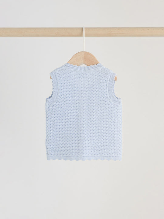 Blue Baby Knitted Top and Leggings Set 2 Piece (0mths-2yrs)