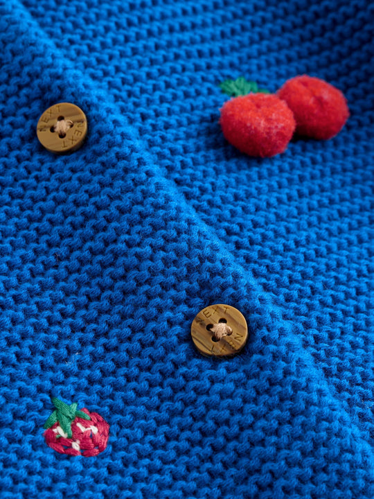 Blue Embroidered Cherry Cardigan (0mths-2yrs)