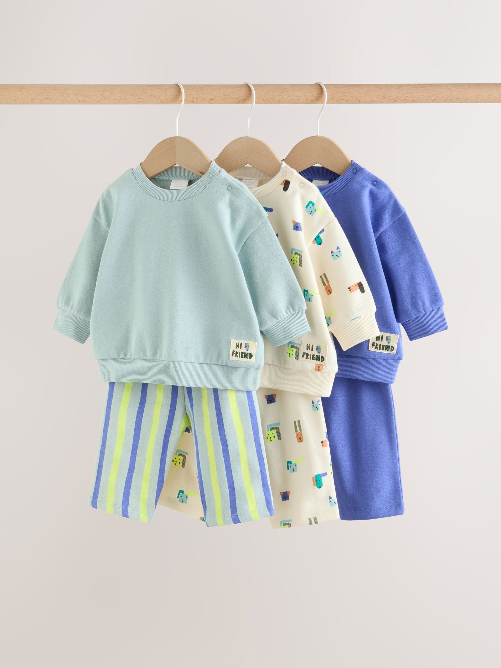 Blue Dog Print Baby Sweatshirt and Joggers Set 6 Piece (0mths-3yrs)