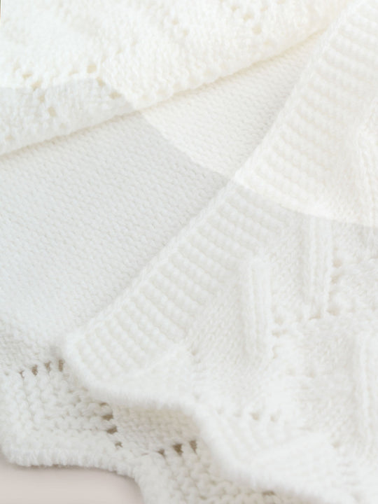White Pointelle Knitted Baby Cardigan (0mths-2yrs)