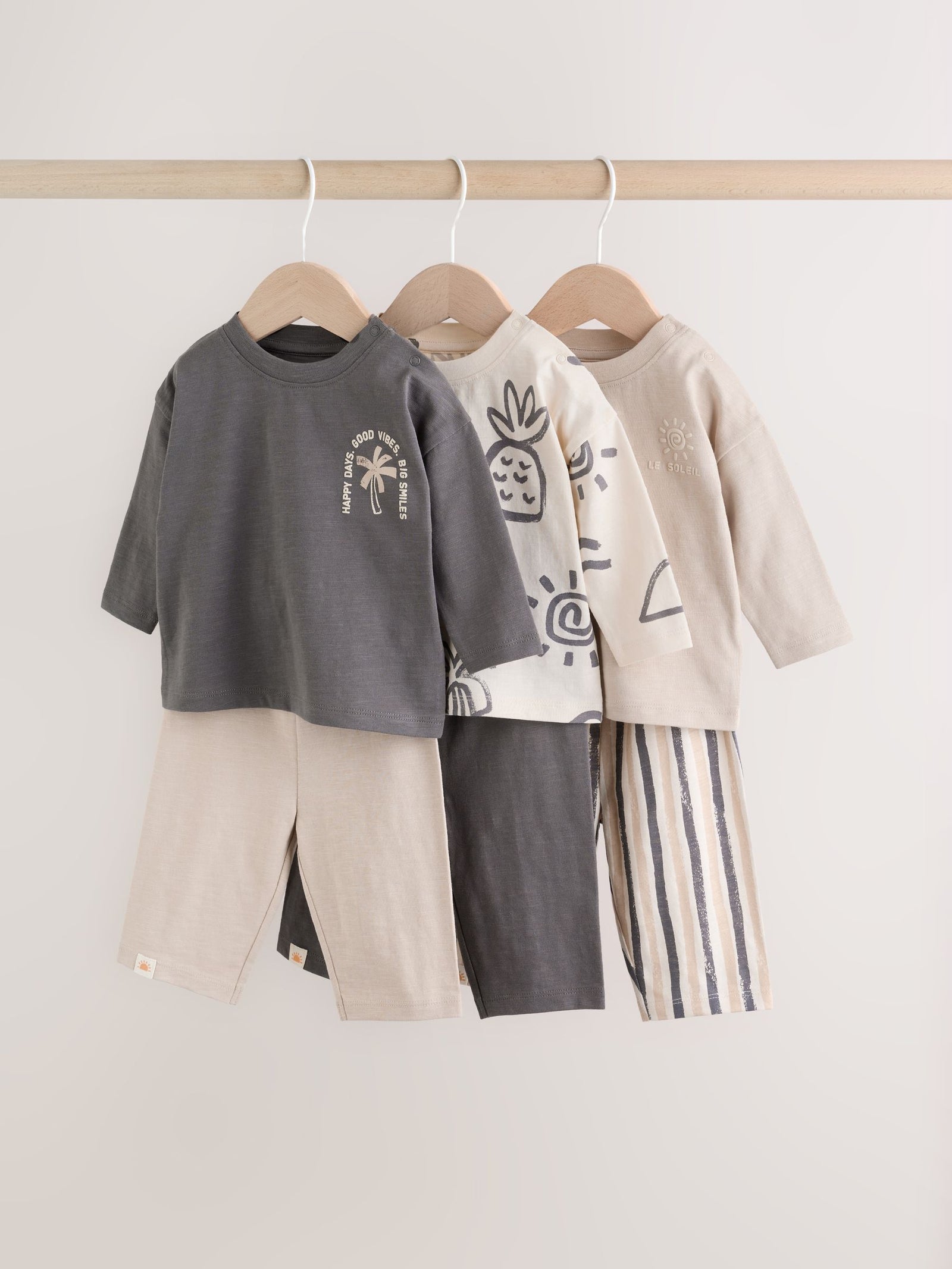 Monochrome Palm Baby Top & Leggings 6 Piece Set (0mths-3yrs)