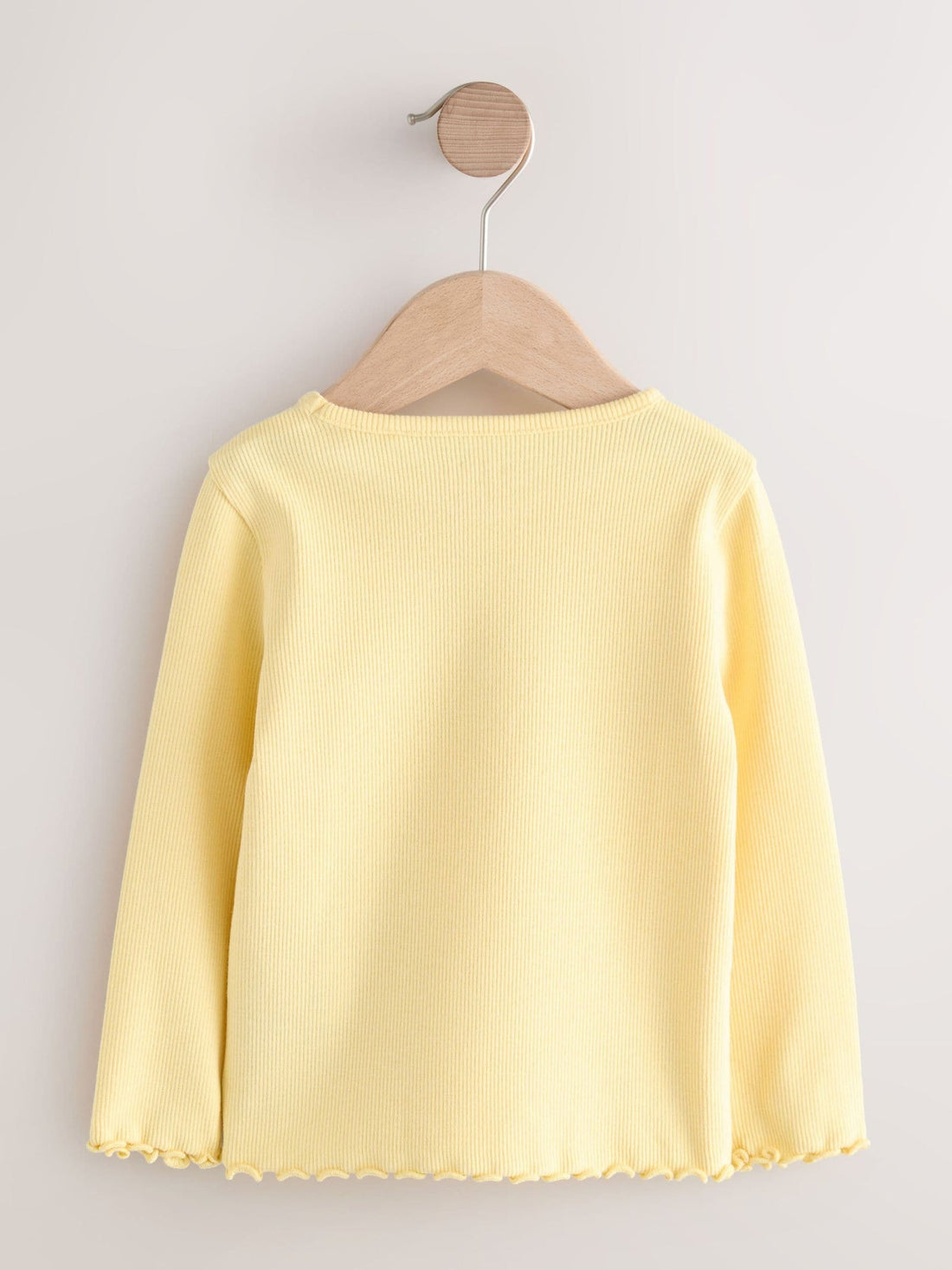 Lemon Yellow Dog Long sleeve Embroidered Ribbed Top (3mths-7yrs)
