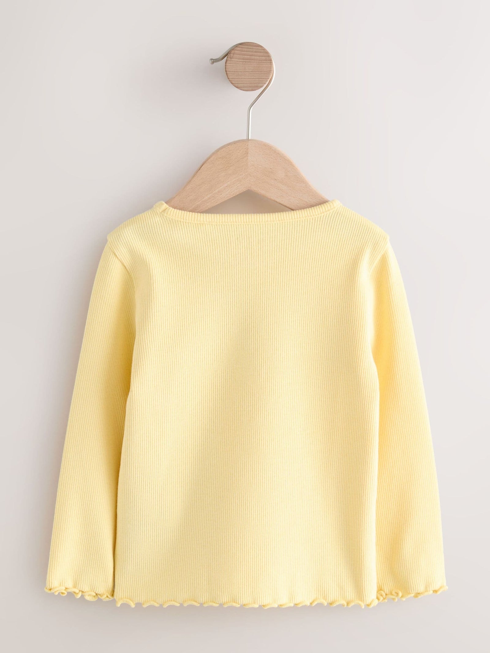 Lemon Yellow Dog Long sleeve Embroidered Ribbed Top (3mths-7yrs)