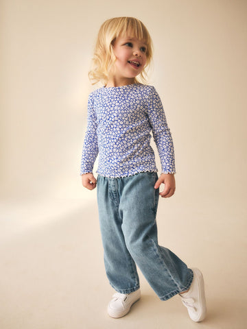 Blue Rib Long Sleeve Top (3mths-7yrs)