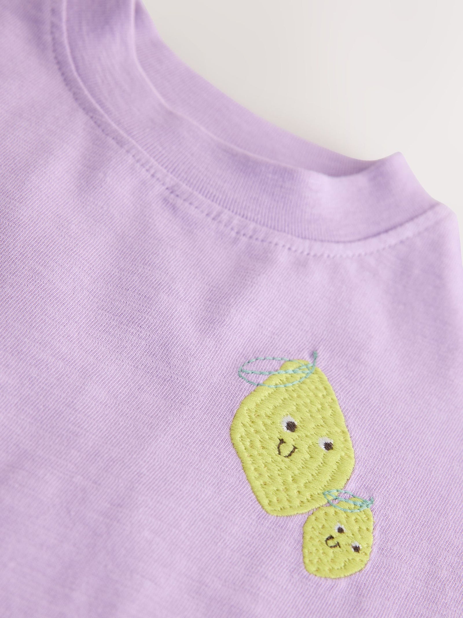 Purple Lemon Short Sleeve Embroidered T-Shirt (3mths-7yrs)