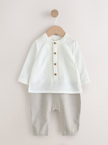 Neutral Baby Occasion Romper (0mths-2yrs)