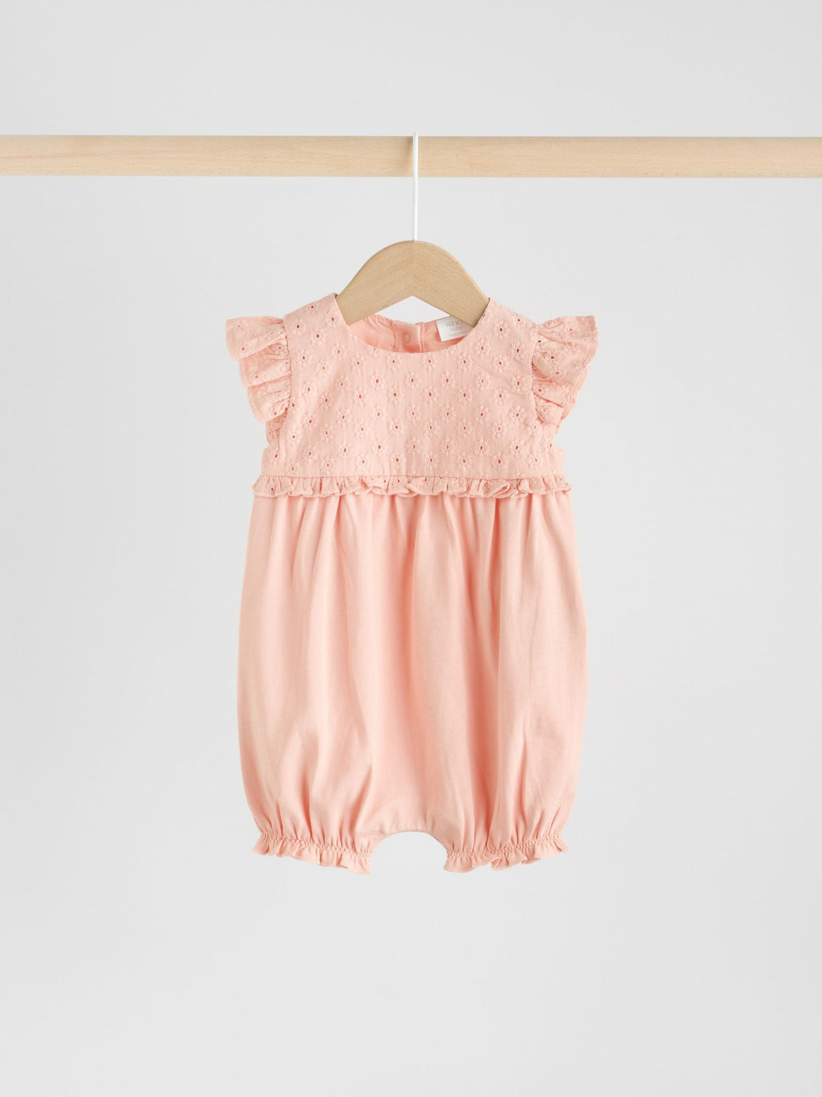 Tonal Pink Broderie 3 Pack Baby Rompers