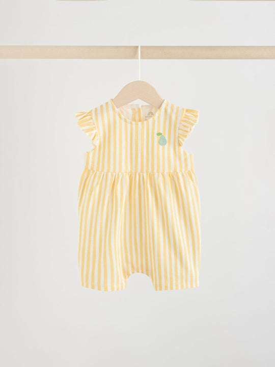 Multi Bright Colour Stripe Baby Rompers 3 Pack
