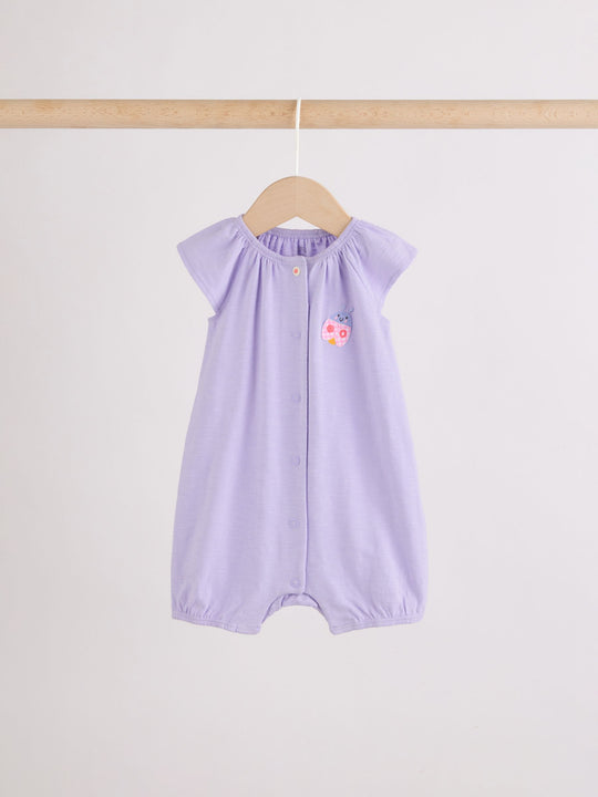 Multi Bright Floral Jersey Baby Rompers 4 Pack