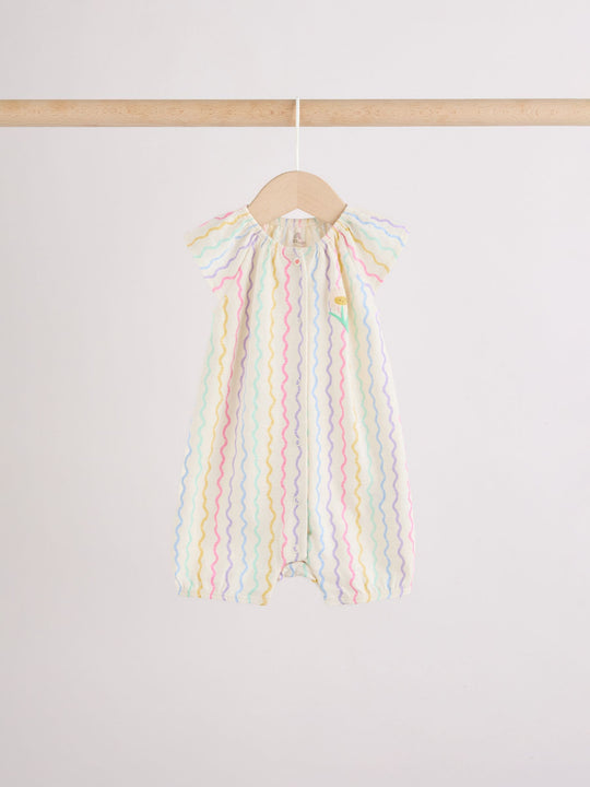 Multi Bright Floral Jersey Baby Rompers 4 Pack