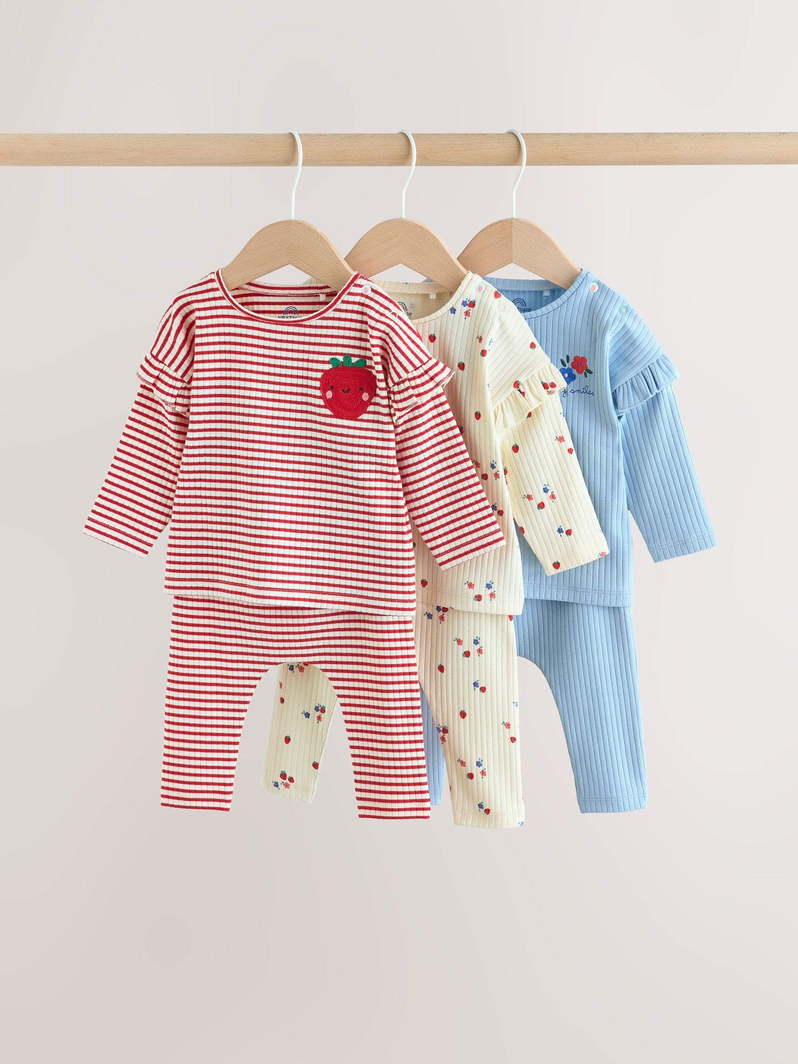 Red Strawberry Long Sleeve Top And Leggings Set 6 Piece (0mths-3yrs)