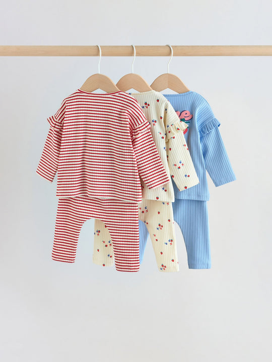 Red Strawberry Long Sleeve Top And Leggings Set 6 Piece (0mths-3yrs)