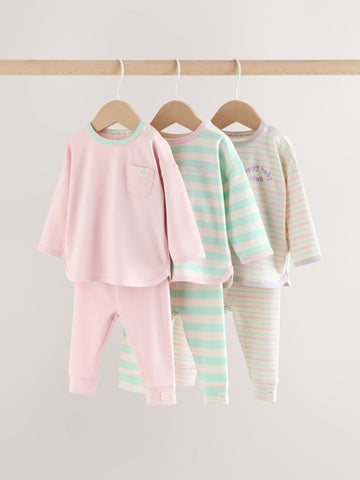 Pink Stripe Long Sleeve Top And Leggings Set 6 Piece (0mths-3yrs)