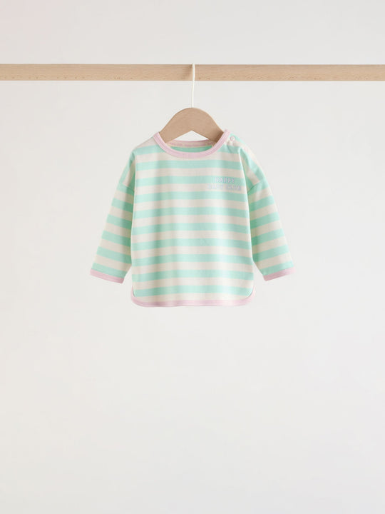 Pink Stripe Long Sleeve Top And Leggings Set 6 Piece (0mths-3yrs)