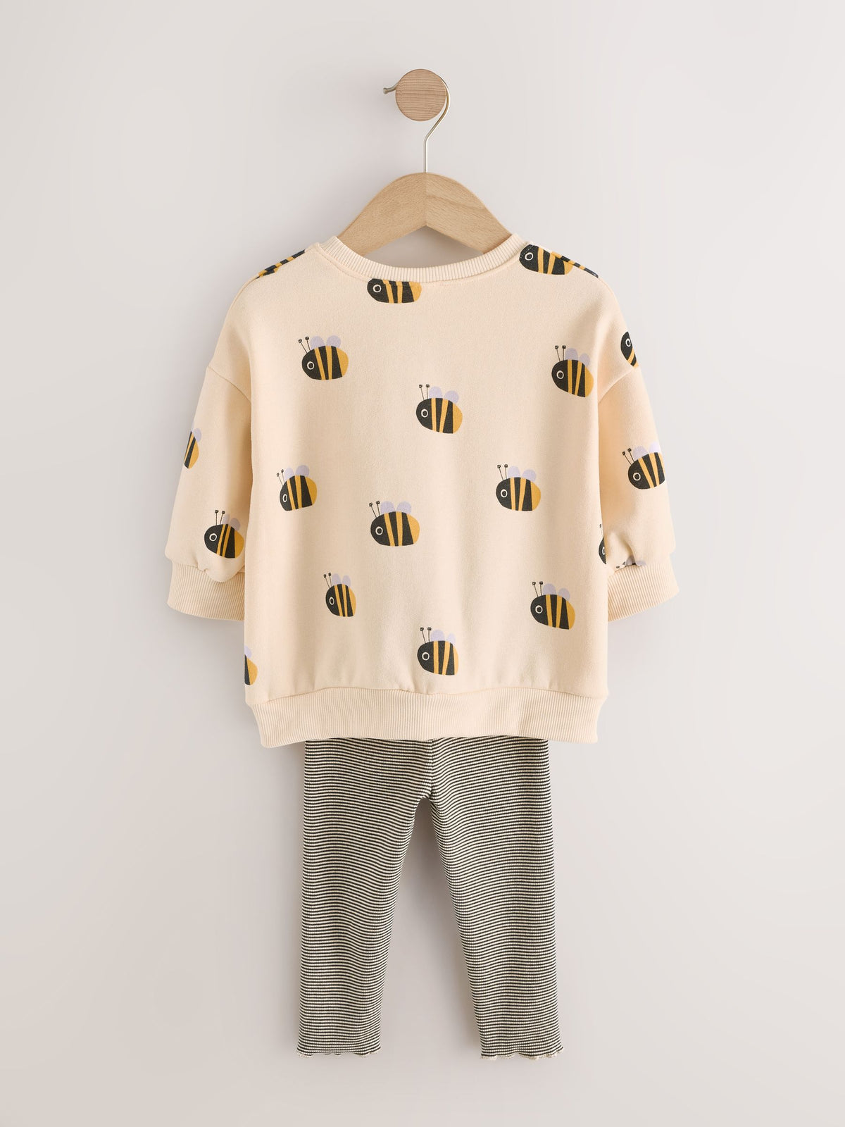 Cream Stripe Bee Sweatshirt and Leggings Set (3mths-7yrs)