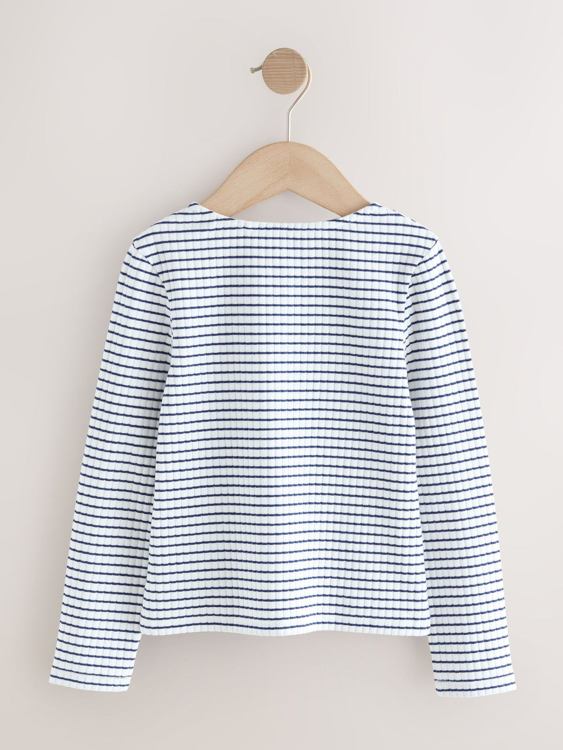 White Stripe Long Sleeve Ribbed Cardigan (3-16yrs)