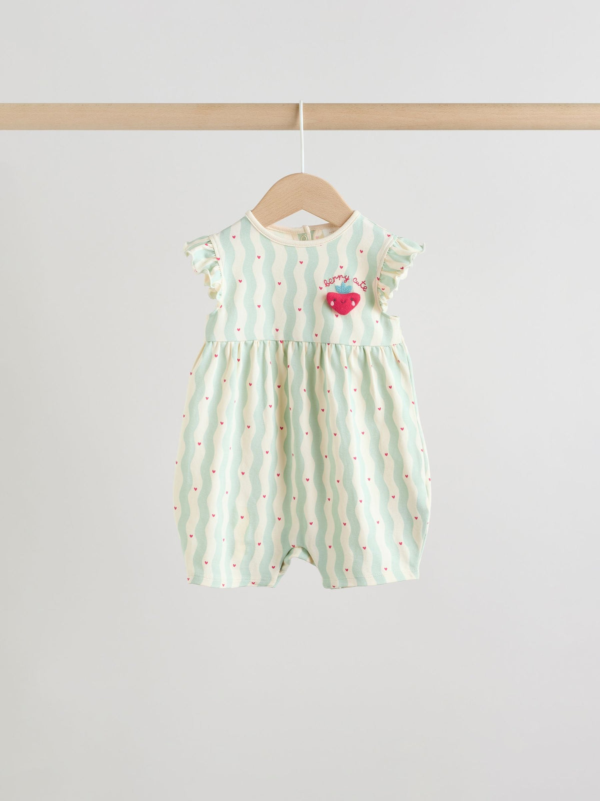 Red Strawberry Printed Baby Rompers 3 Pack