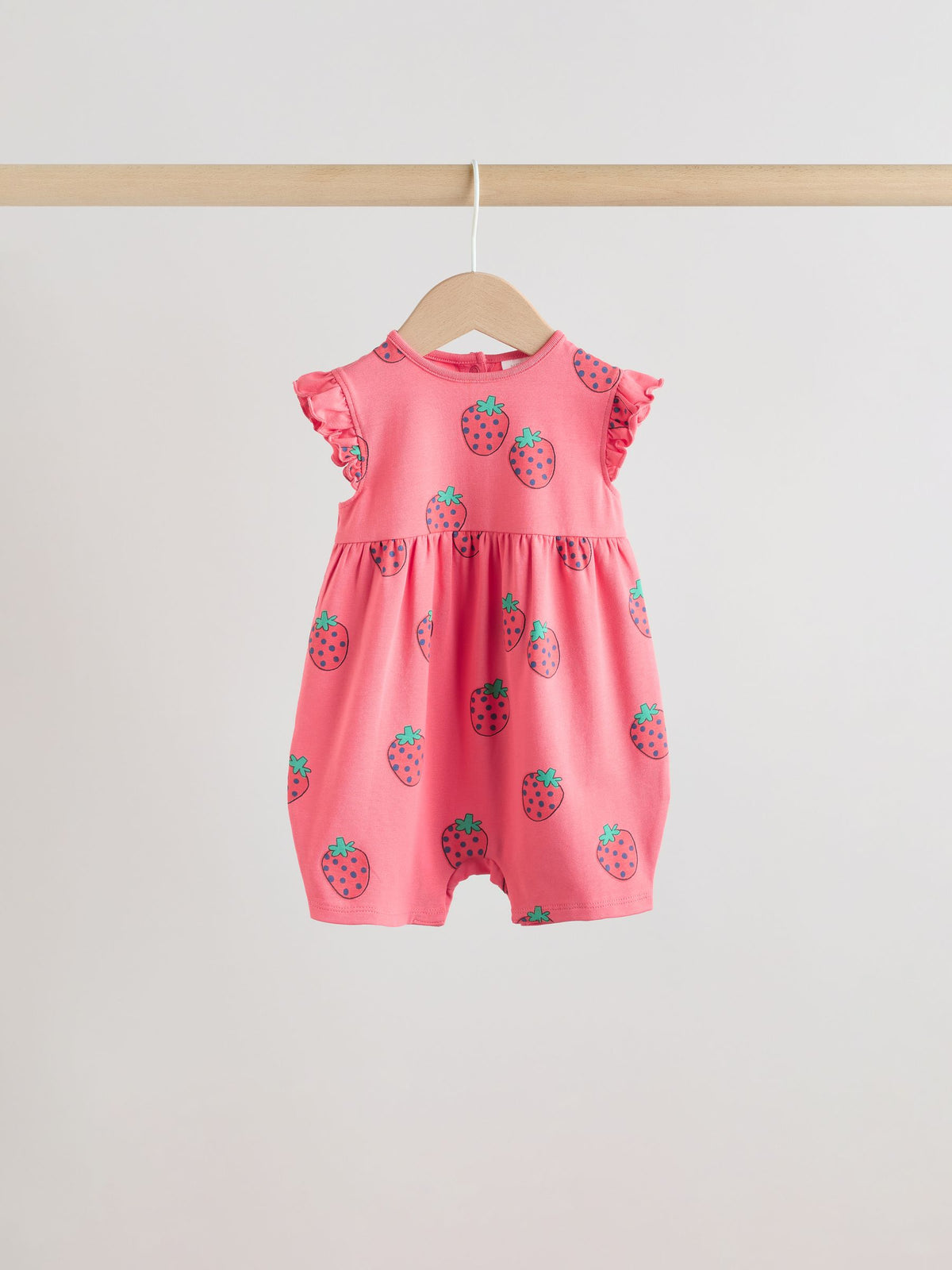 Red Strawberry Printed Baby Rompers 3 Pack