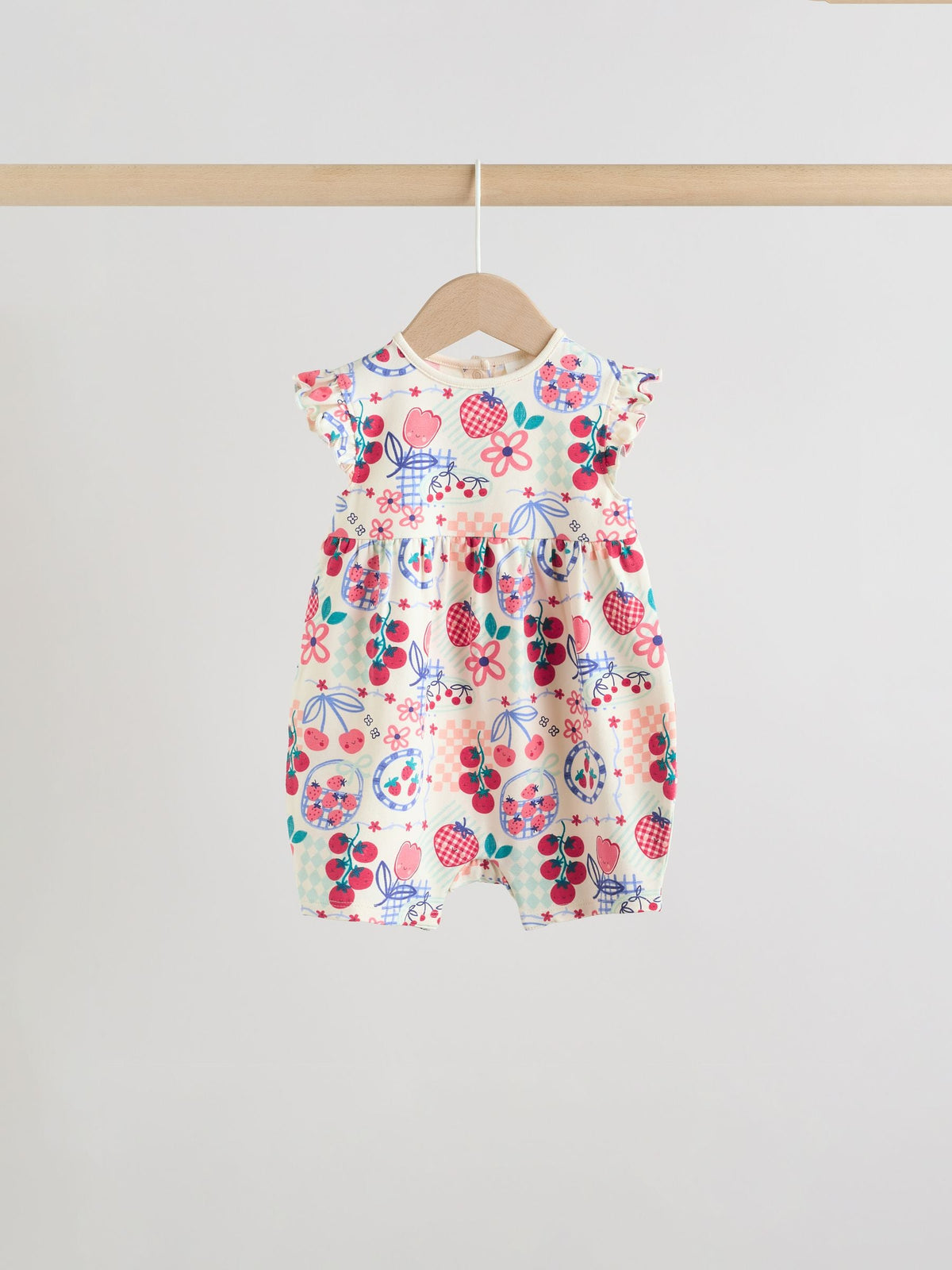 Red Strawberry Printed Baby Rompers 3 Pack