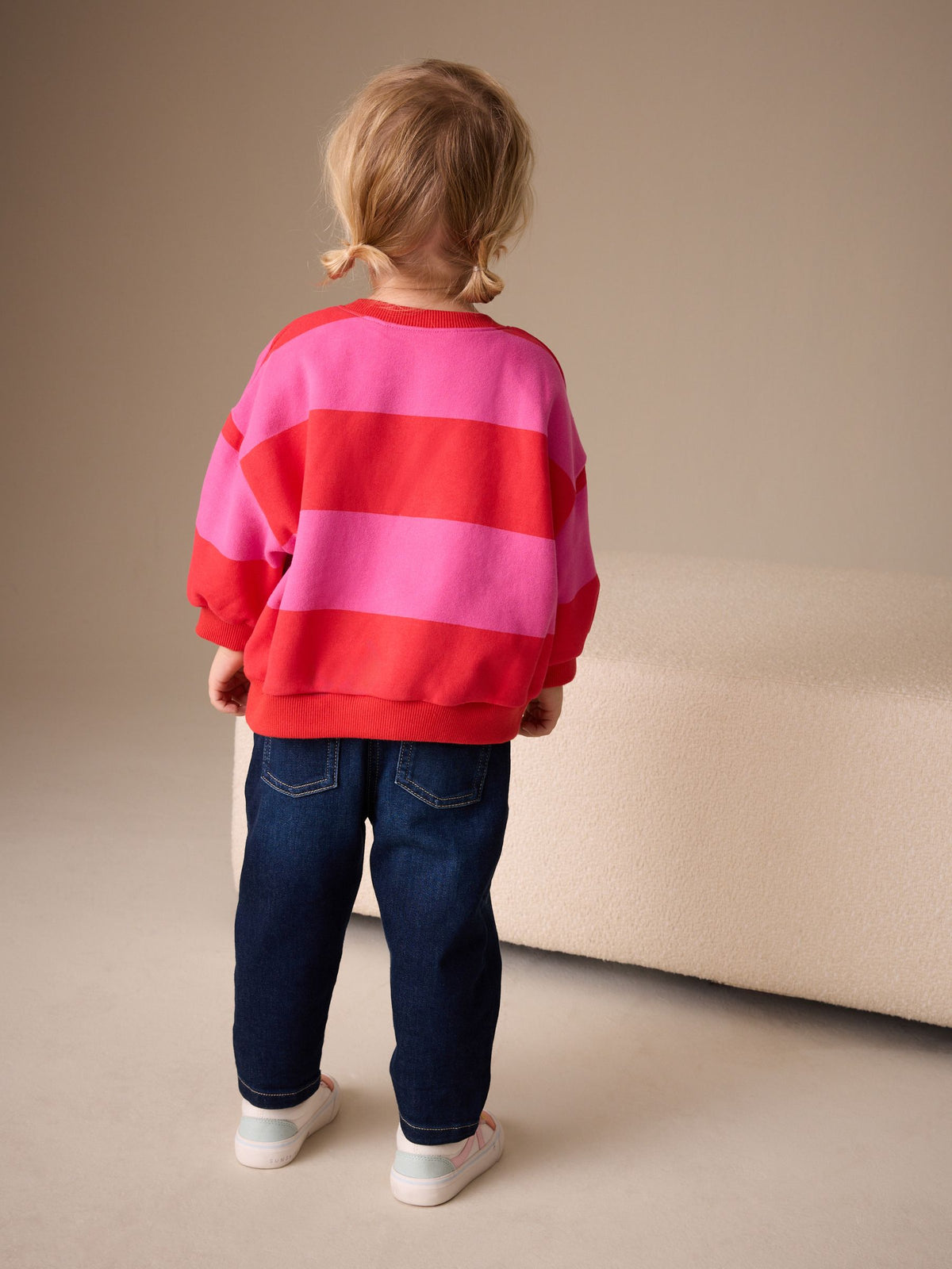 Red/Pink Stripe Crew Neck Sweatshirt (3mths-7yrs)