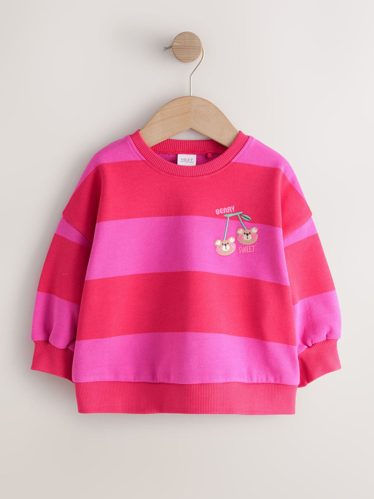 Red/Pink Stripe Crew Neck Sweatshirt (3mths-7yrs)
