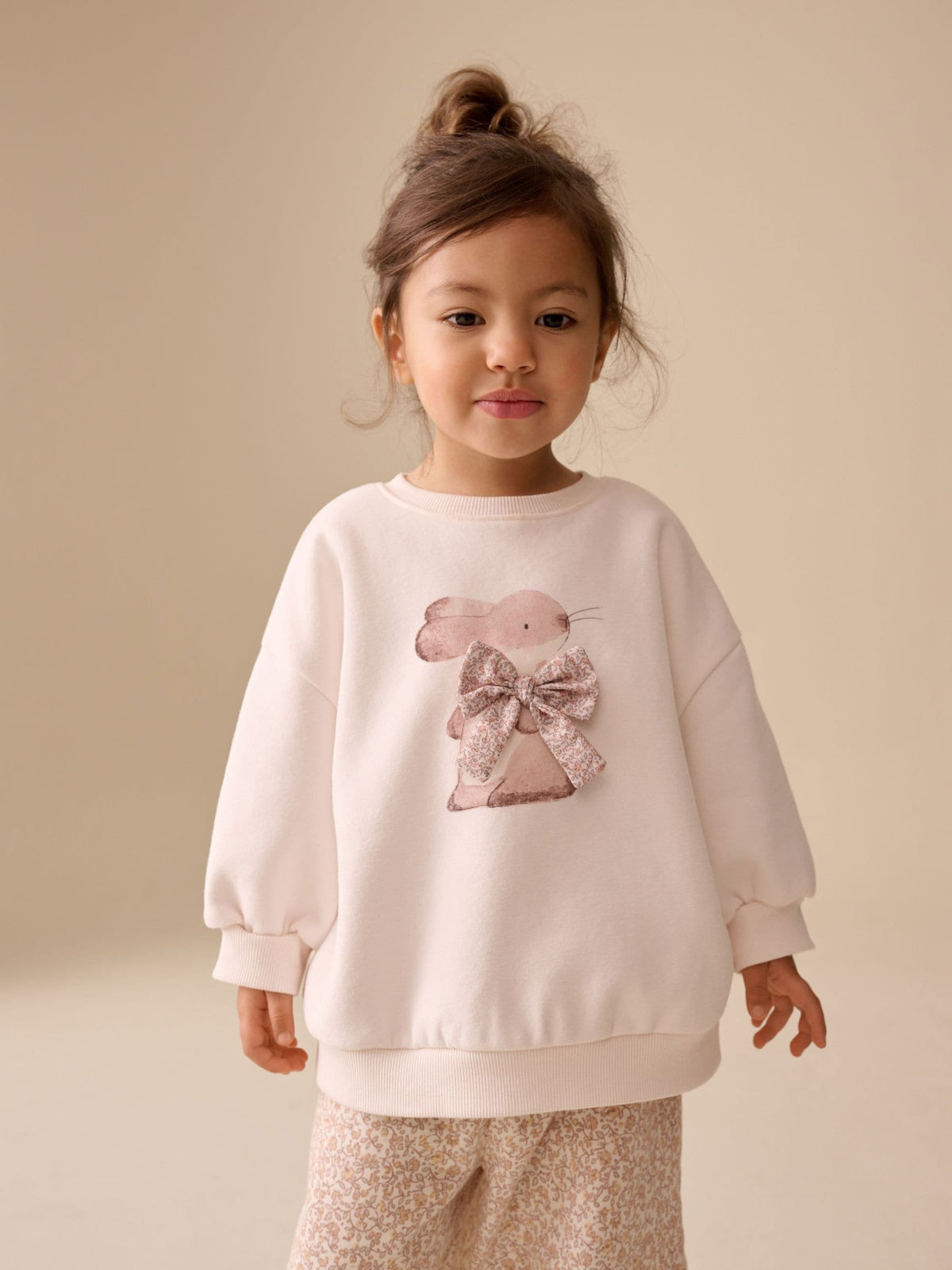 Cream Sweatshirt and Wide Leg Joggers Set (3mths-7yrs)