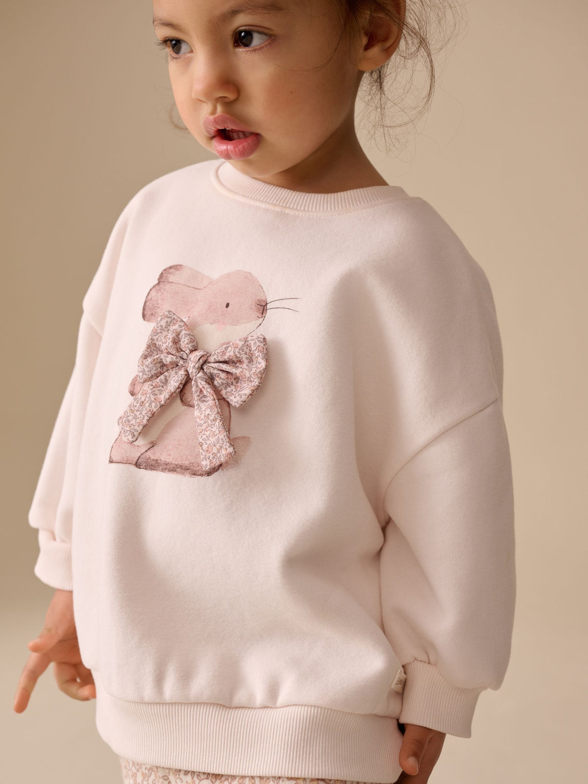 Cream Sweatshirt and Wide Leg Joggers Set (3mths-7yrs)