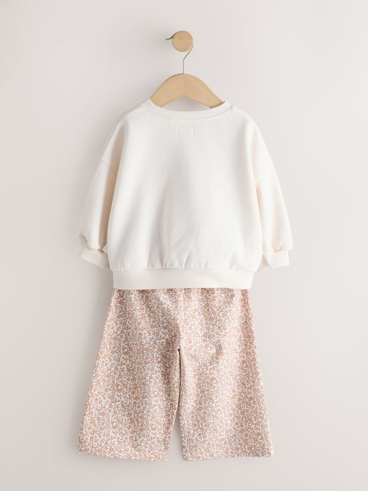Cream Sweatshirt and Wide Leg Joggers Set (3mths-7yrs)