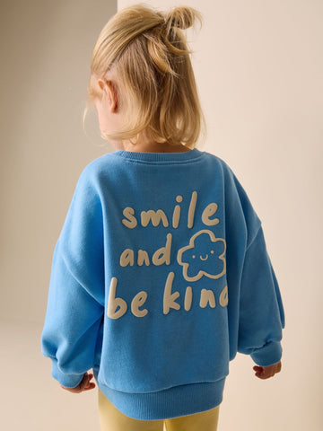 Blue Flower Crew Neck Sweatshirt (3mths-7yrs)