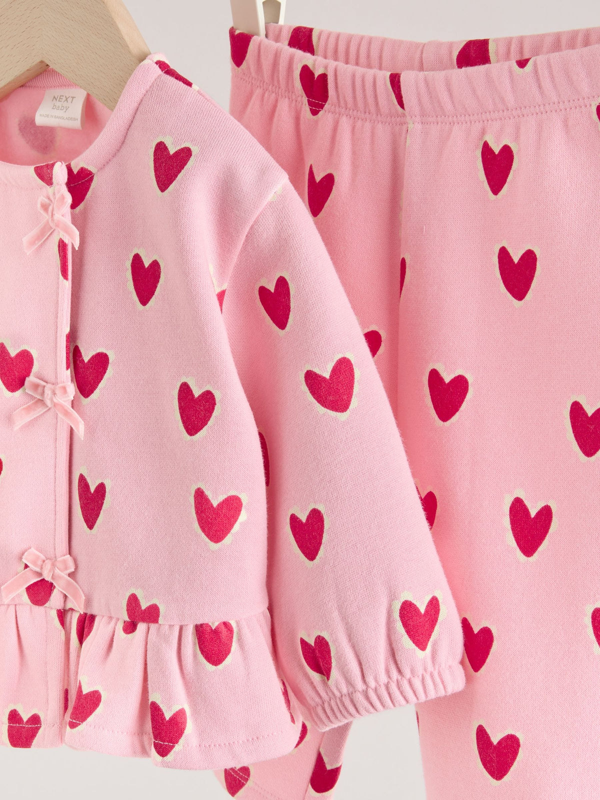 Pink Heart Baby Sweat Top And Joggers Set 2 Piece (0mths-2yrs)