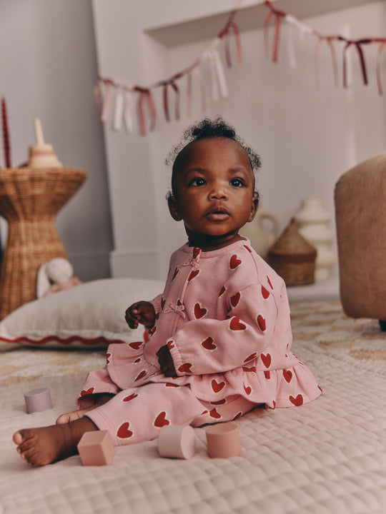 Pink Heart Top & Leggings Set 2 Piece (0mths-2yrs)