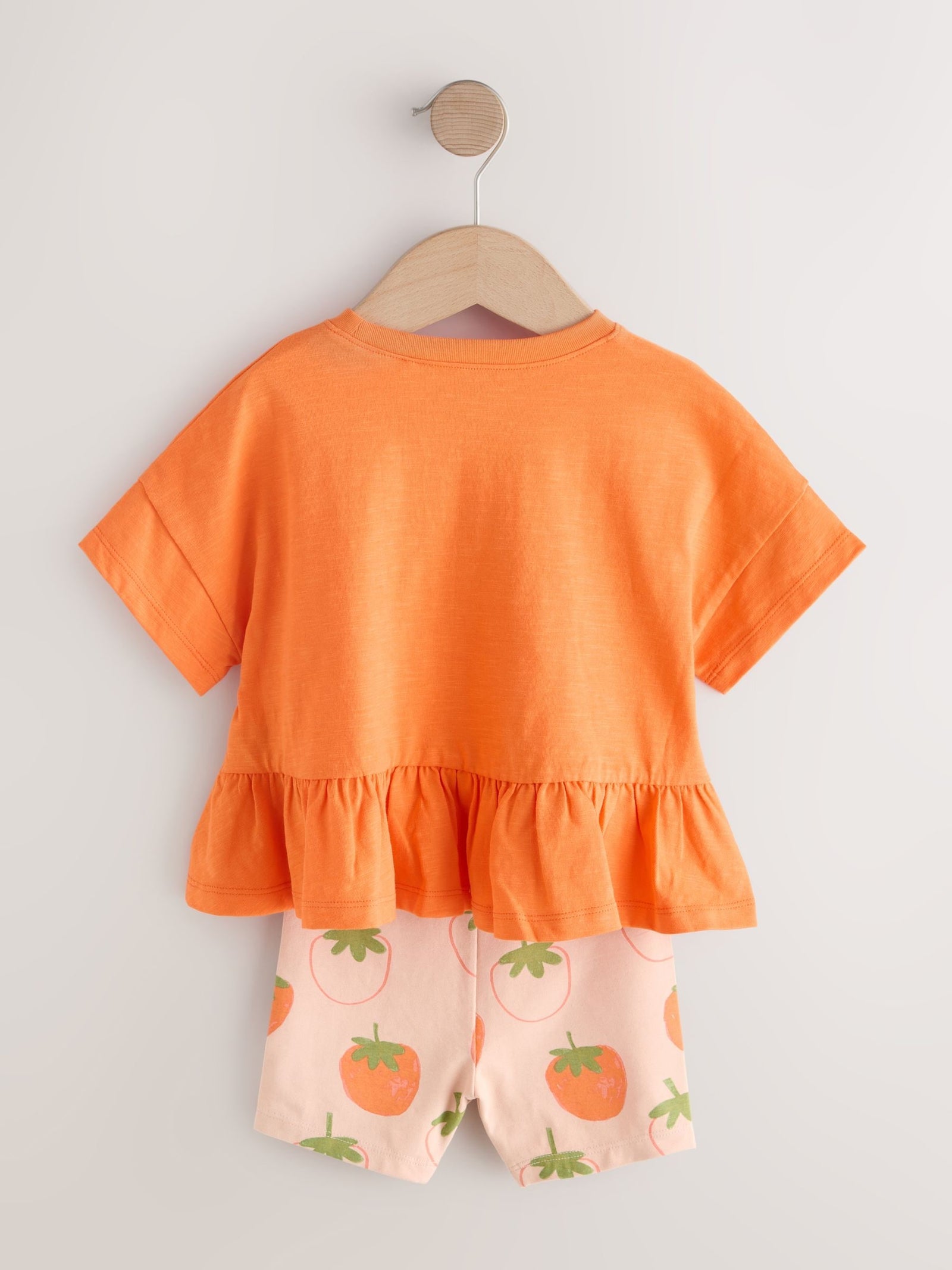 Orange Strawberry Short Sleeve Top and Shorts Set (3mths-7yrs)