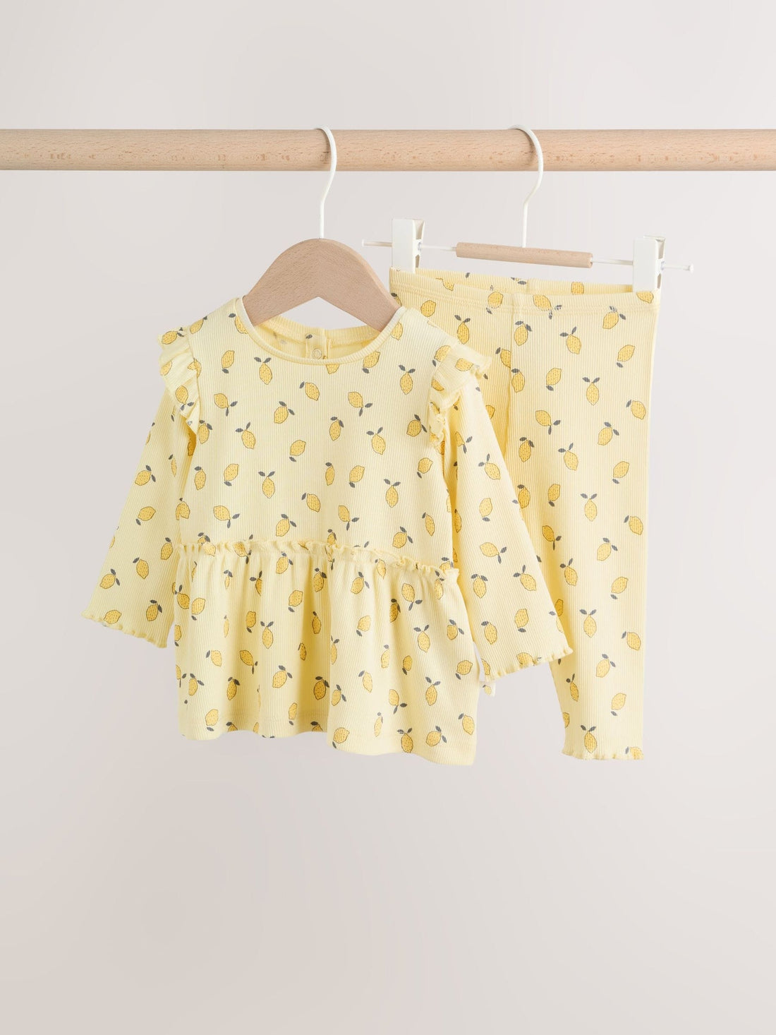 Yellow Lemon Baby Long Sleeve Frill Top And Leggings Set (0mths-2yrs)
