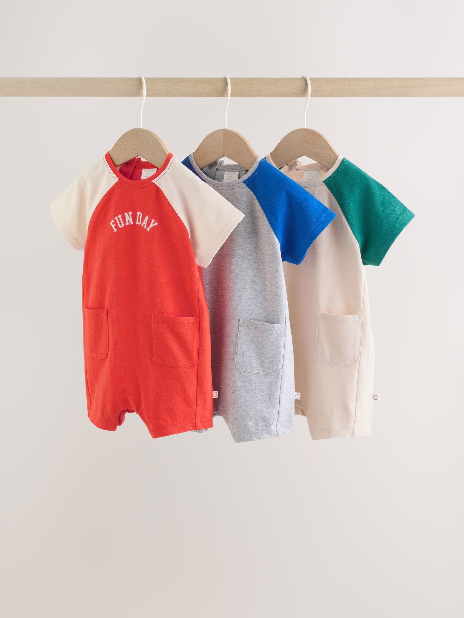 Bright Jersey Baby Rompers 3 Pack