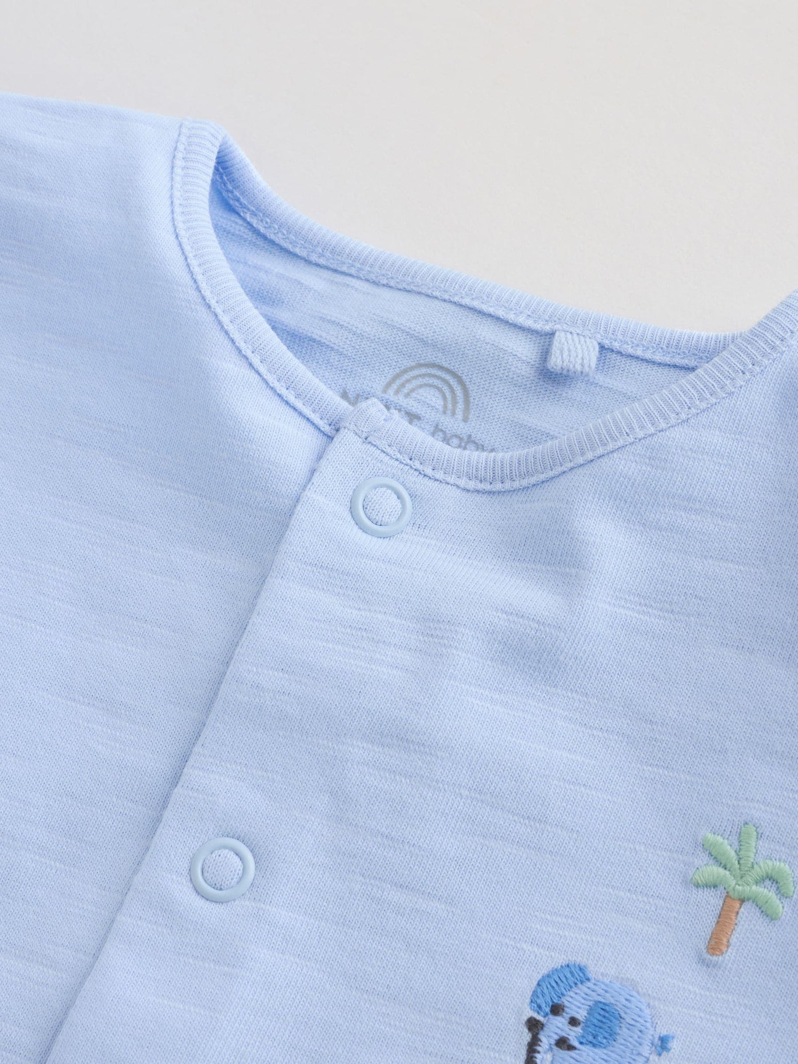 Green Blue Safari Animal Jersey Baby Rompers 4 Pack