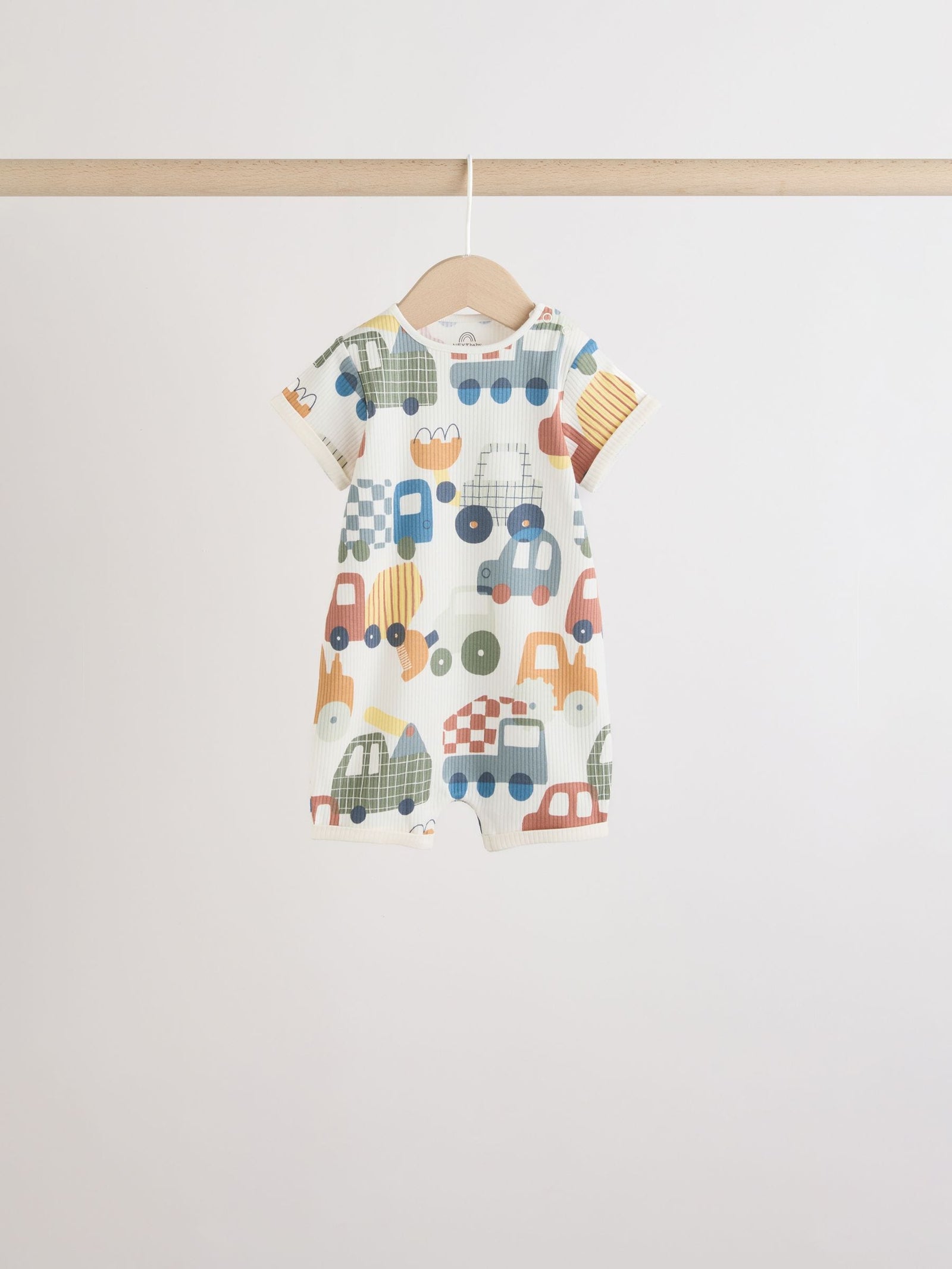 Blue Transport Printed Cotton RIch Baby Rompers 4 Pack