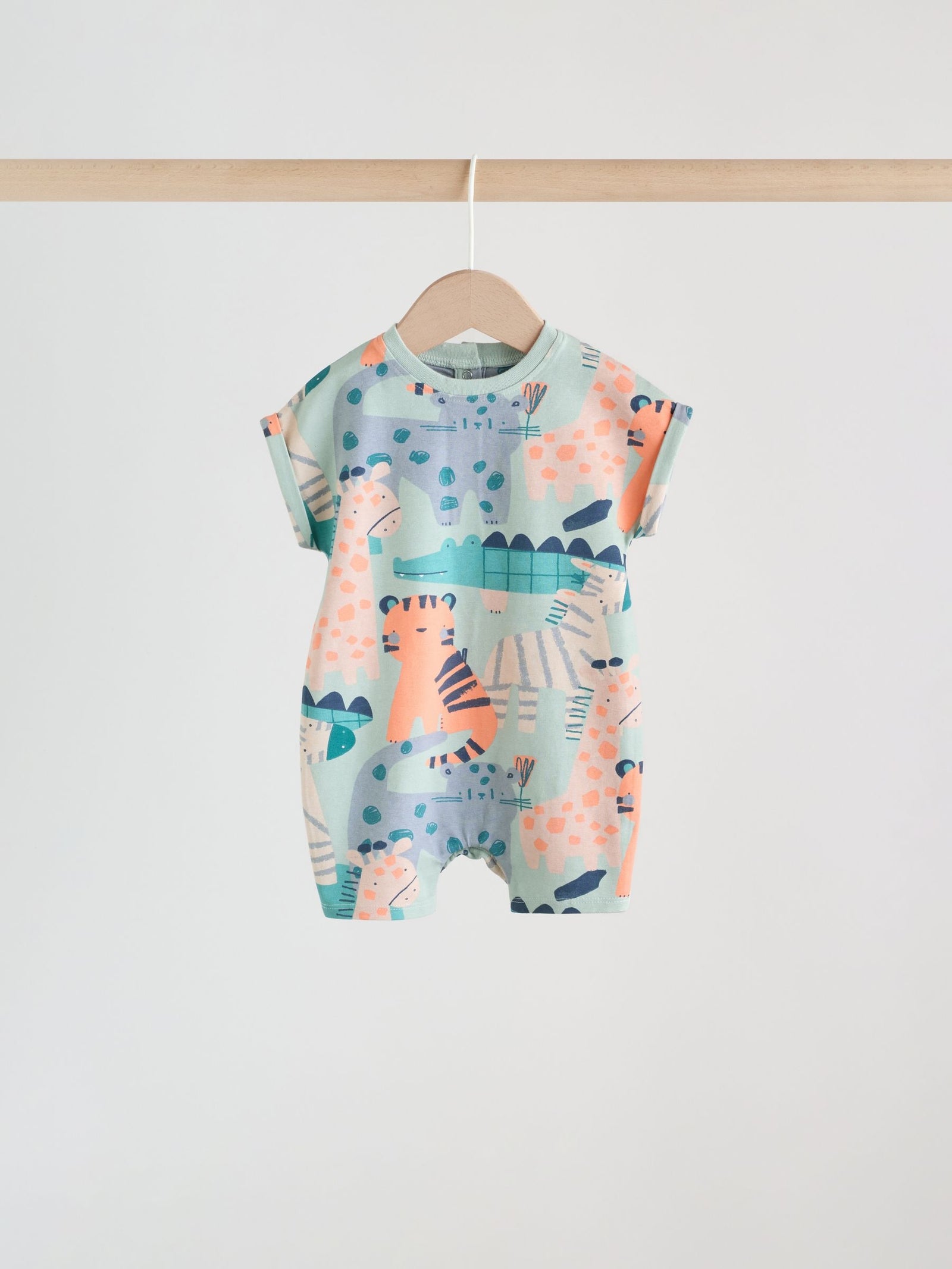 Blue Safari Jersey Baby Rompers 3 Pack